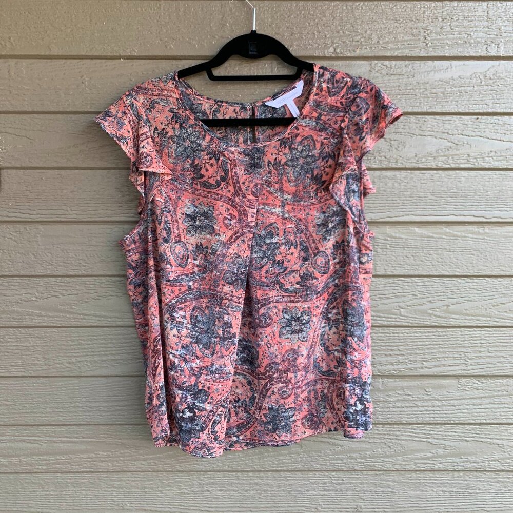 Top - [BCBG] Crossover Pleat Pullover Blouse (M)